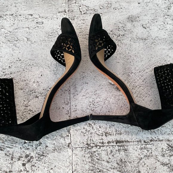 Antonio Melani Women Heel Sandal Sandal Black Leather Shoes Size 9.5M - Picture 8 of 11